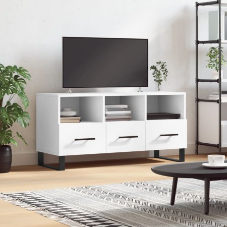 Mueble de TV madera de ingeniería blanco 102x36x50 cm de vidaXL, Muebles TV - Ref: Foro24-829060, Precio: 70,22 €, Descuento: %