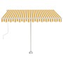 Toldo de pie automático amarillo y blanco 350x250 cm en Toldos | Comprar online en Foru.es