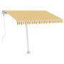 Toldo de pie automático amarillo y blanco 350x250 cm en Toldos | Comprar online en Foru.es