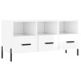 Mueble de TV madera contrachapada blanco brillo 102x36x50 cm de vidaXL, Muebles TV - Ref: Foro24-829046, Precio: 65,62 €, Des...