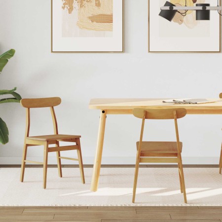 Silla de comedor 2 pcs Natural Madera de Caucho Sólido en Sillas de comedor | Comprar online en Foru.es