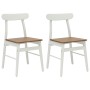 Silla de comedor 2 pcs y Natural Madera de Caucho Sólido en Sillas de comedor | Comprar online en Foru.es