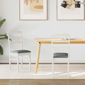 Silla de comedor 2 pcs y gris Madera de Caucho Sólido en Sillas de comedor | Comprar online en Foru.es