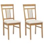 Silla de comedor 2 pcs Natural y claro Madera de Caucho Sólido en Sillas de comedor | Comprar online en Foru.es