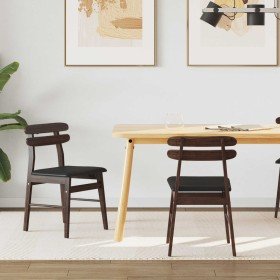 Silla de comedor 2 pcs Marrón claro y negro en Sillas de comedor | Comprar online en Foru.es