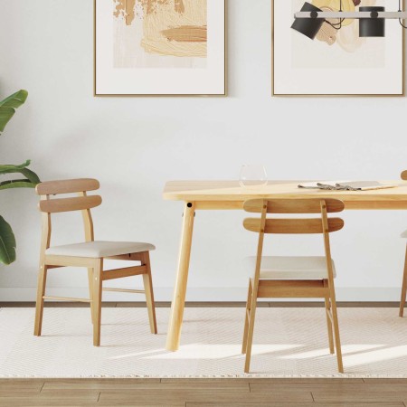 Silla de comedor 2 pcs Natural y claro Madera de Caucho Sólido en Sillas de comedor | Comprar online en Foru.es
