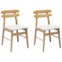Silla de comedor 2 pcs Natural y claro Madera de Caucho Sólido en Sillas de comedor | Comprar online en Foru.es