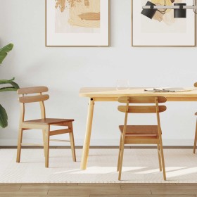 Silla de comedor 2 pcs Natural Madera de Caucho Sólido en Sillas de comedor | Comprar online en Foru.es