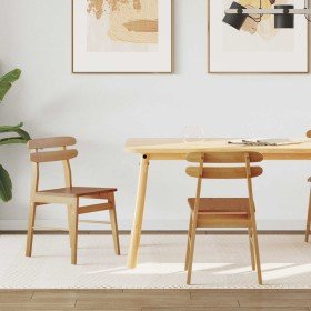Silla de comedor 2 pcs Natural Madera de Caucho Sólido en Sillas de comedor | Comprar online en Foru.es