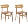 Silla de comedor 2 pcs Natural Madera de Caucho Sólido en Sillas de comedor | Comprar online en Foru.es