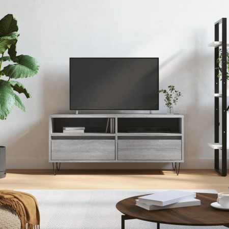 Mueble de TV madera contrachapada gris Sonoma 100x34,5x44,5 cm de vidaXL, Muebles TV - Ref: Foro24-831242, Precio: 74,63 €, D...