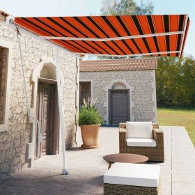 Toldo de pie automático naranja y marrón 350x250 cm en Toldos | Comprar online en Foru.es