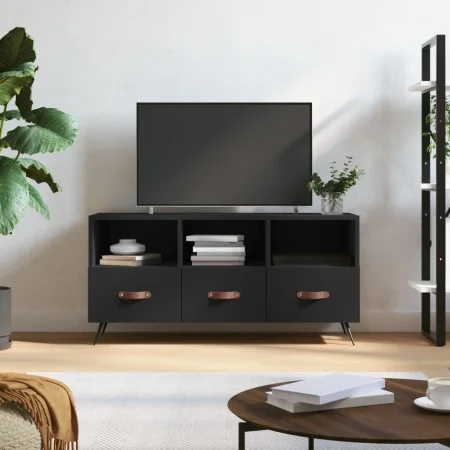 Mueble de TV madera de ingeniería negro 102x36x50 cm de vidaXL, Muebles TV - Ref: Foro24-829005, Precio: 79,71 €, Descuento: %