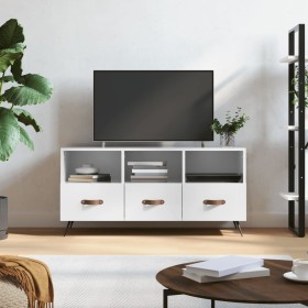 Mueble de TV madera contrachapada blanco brillo 102x36x50 cm de vidaXL, Muebles TV - Ref: Foro24-829006, Precio: 58,78 €, Des...