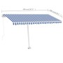 Toldo de pie retráctil manual azul y blanco 400x300 cm en Toldos | Comprar online en Foru.es