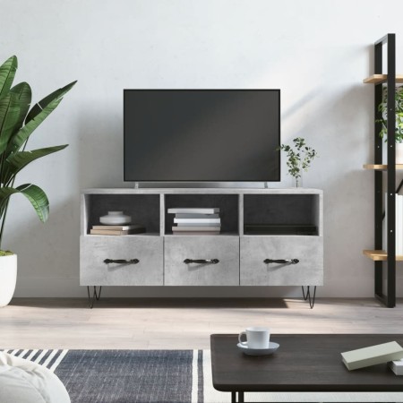 Mueble de TV madera de ingeniería gris hormigón 102x36x50 cm de vidaXL, Muebles TV - Ref: Foro24-829032, Precio: 77,48 €, Des...