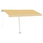Toldo de pie manual retráctil amarillo y blanco 400x300 cm en Toldos | Comprar online en Foru.es