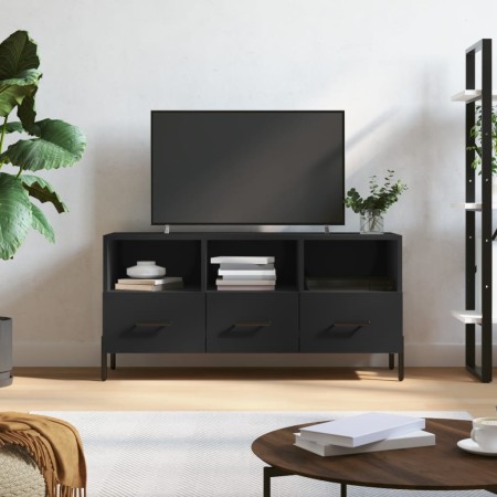Mueble de TV madera de ingeniería negro 102x36x50 cm de vidaXL, Muebles TV - Ref: Foro24-829045, Precio: 76,16 €, Descuento: %