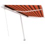 Toldo de pie retráctil manual naranja y marrón 400x300 cm en Toldos | Comprar online en Foru.es