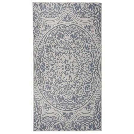 Alfombra de exterior de tejido plano rayas azules 80x150 cm de vidaXL, Alfombras - Ref: Foro24-340827, Precio: 23,96 €, Descu...