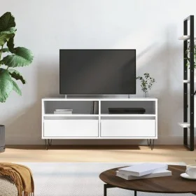 Mueble de TV madera contrachapada blanco brillo 100x34,5x44,5cm de vidaXL, Muebles TV - Ref: Foro24-831238, Precio: 77,48 €, ...