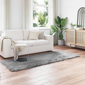 Alfombra de Imitación de Piel de Oveja Tafalla Gris 80 x 250 cm en Alfombras | Comprar online en Foru.es