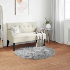 Alfombra de Imitación de Piel de Oveja Tafalla Gris Ø 100 cm en Alfombras | Comprar online en Foru.es