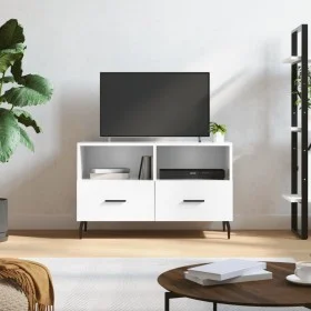 Mueble de TV madera contrachapada blanco brillo 80x36x50 cm de vidaXL, Muebles TV - Ref: Foro24-828990, Precio: 50,58 €, Desc...