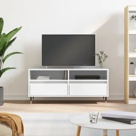 Mueble de TV madera contrachapada blanco brillo 100x34,5x44,5cm de vidaXL, Muebles TV - Ref: Foro24-831230, Precio: 79,63 €, ...