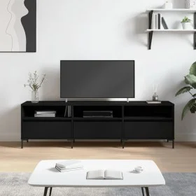 Mueble de TV madera contrachapada negro 150x30x44,5 cm de vidaXL, Muebles TV - Ref: Foro24-831285, Precio: 89,84 €, Descuento: %
