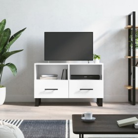 Mueble de TV madera contrachapada blanco brillo 80x36x50 cm de vidaXL, Muebles TV - Ref: Foro24-828998, Precio: 62,18 €, Desc...