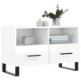 Mueble de TV madera contrachapada blanco brillo 80x36x50 cm de vidaXL, Muebles TV - Ref: Foro24-828998, Precio: 62,18 €, Desc...