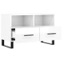 Mueble de TV madera contrachapada blanco brillo 80x36x50 cm de vidaXL, Muebles TV - Ref: Foro24-828998, Precio: 62,18 €, Desc...