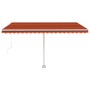 Toldo manual retráctil con LED naranja y marrón 400x300 cm en Toldos | Comprar online en Foru.es