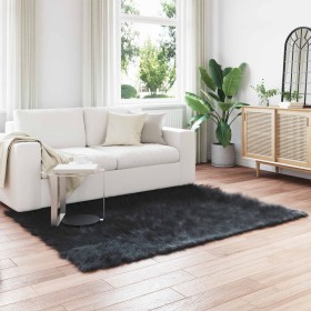 Alfombra de Imitación de Piel de Oveja Tafalla Negro en Alfombras | Comprar online en Foru.es