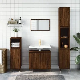 Armario de baño madera de ingeniería marrón roble 58x33x60 cm de vidaXL, Tocadores de baño - Ref: Foro24-831579, Precio: 42,6...