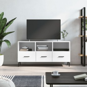 Mueble de TV madera contrachapada blanco brillo 102x36x50 cm de vidaXL, Muebles TV - Ref: Foro24-829054, Precio: 61,52 €, Des...