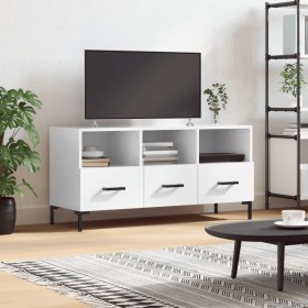 Mueble de TV madera contrachapada blanco brillo 102x36x50 cm de vidaXL, Muebles TV - Ref: Foro24-829038, Precio: 62,88 €, Des...