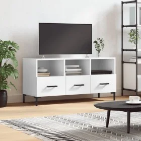 Mueble de TV madera contrachapada blanco brillo 102x36x50 cm de vidaXL, Muebles TV - Ref: Foro24-829038, Precio: 62,88 €, Des...