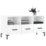 Mueble de TV madera contrachapada blanco brillo 102x36x50 cm de vidaXL, Muebles TV - Ref: Foro24-829038, Precio: 62,88 €, Des...