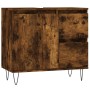 Armario de baño madera contrachapada roble ahumado 65x33x60 cm de vidaXL, Tocadores de baño - Ref: Foro24-831609, Precio: 68,...
