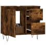Armario de baño madera contrachapada roble ahumado 65x33x60 cm de vidaXL, Tocadores de baño - Ref: Foro24-831609, Precio: 68,...