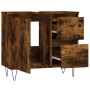 Armario de baño madera contrachapada roble ahumado 65x33x60 cm de vidaXL, Tocadores de baño - Ref: Foro24-831609, Precio: 68,...