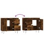 Armario de baño madera contrachapada roble ahumado 65x33x60 cm de vidaXL, Tocadores de baño - Ref: Foro24-831609, Precio: 68,...