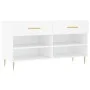 Banco zapatero madera de ingeniería blanco 102x35x55 cm de vidaXL, Zapateros y organizadores de calzado - Ref: Foro24-829724,...