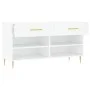 Banco zapatero madera de ingeniería blanco 102x35x55 cm de vidaXL, Zapateros y organizadores de calzado - Ref: Foro24-829724,...
