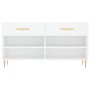 Banco zapatero madera de ingeniería blanco 102x35x55 cm de vidaXL, Zapateros y organizadores de calzado - Ref: Foro24-829724,...