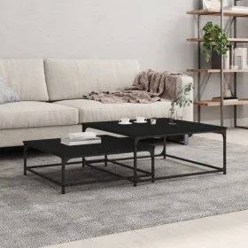 Stackable coffee tables 2 pieces black engineered wood by vidaXL, Coffee table - Ref: Foro24-832818, Price: 67,32 €, Discount: %