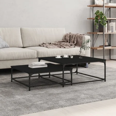 Mesas de centro apilables 2 piezas madera de ingeniería negro de vidaXL, Mesas de centro - Ref: Foro24-832818, Precio: 67,32 ...