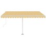 Toldo de pie automático amarillo y blanco 400x300 cm en Toldos | Comprar online en Foru.es